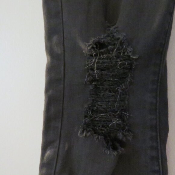 L'AGENCE High-Rise Margot Skinny Jeans in Zinc Destruct Distressed - Size 25 - Picture 8 of 16